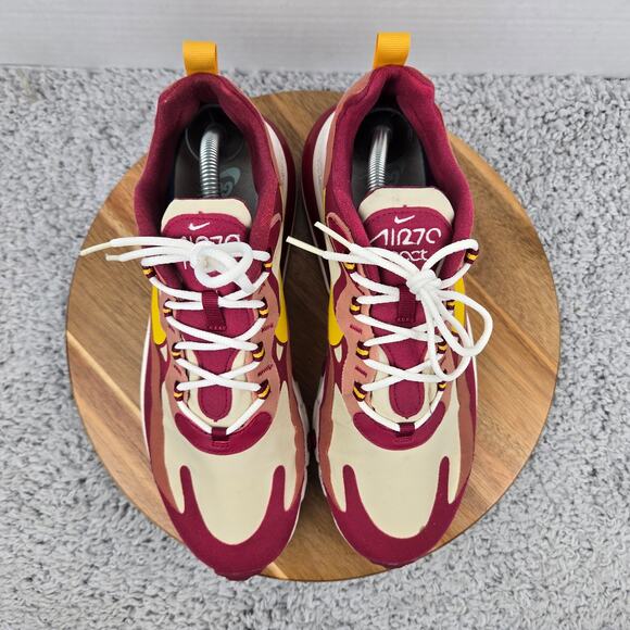 Nike Mens 9.5 Air Max 270 React Noble Red Athletic Daily Sneaker AO4971-601 - Picture 5 of 13